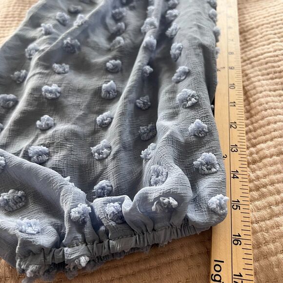 Listicle Swiss Dot Maternity Dress Large Babydoll Smocked Square Neck Chiffon - Picture 13 of 15